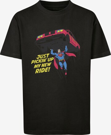 F4NT4STIC T-Shirt 'DC Comics Superman New Ride Superheld' in Schwarz: predná strana