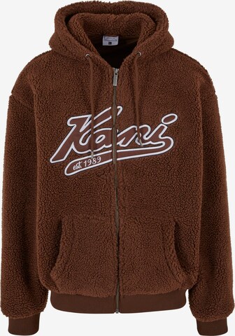 Karl Kani Fleecejacke 'Varsity' in Braun: predná strana