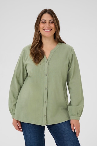 KAFFE CURVE Bluse 'KCNana' i grøn: forside