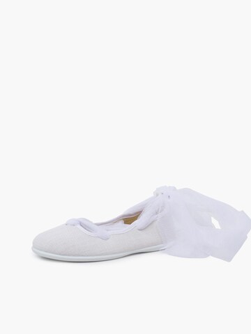 Ballerines Pisamonas en blanc : devant