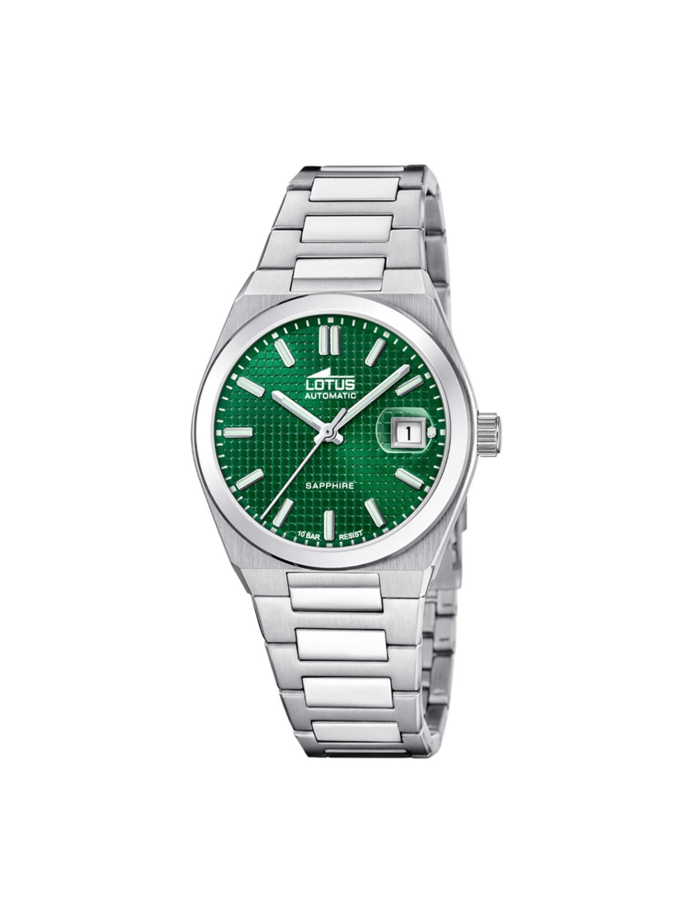 Lotus Analoog horloge in Groen: voorkant