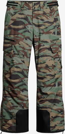 Superdry Pantalon de sport en marron / vert, Vue avec produit