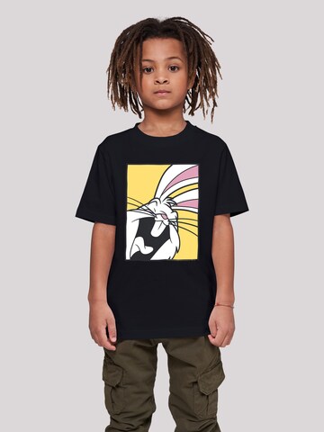 F4NT4STIC Shirt 'Looney Tunes Bugs Bunny Laughing' in Zwart: voorkant
