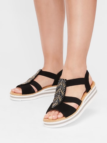 Rieker Sandal 'Marokko' i svart: framsida