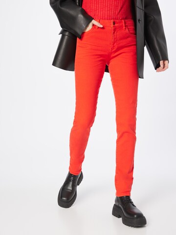 ESPRIT Slimfit Jeans in Rood: voorkant