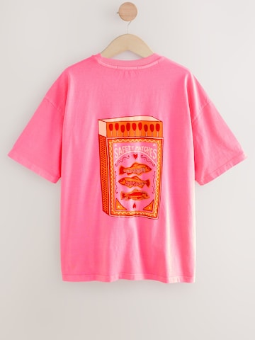 Next T-Shirt 'Sardine Matchbox' in Pink