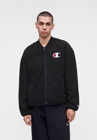 Giacca di pile di Champion in nero: frontale