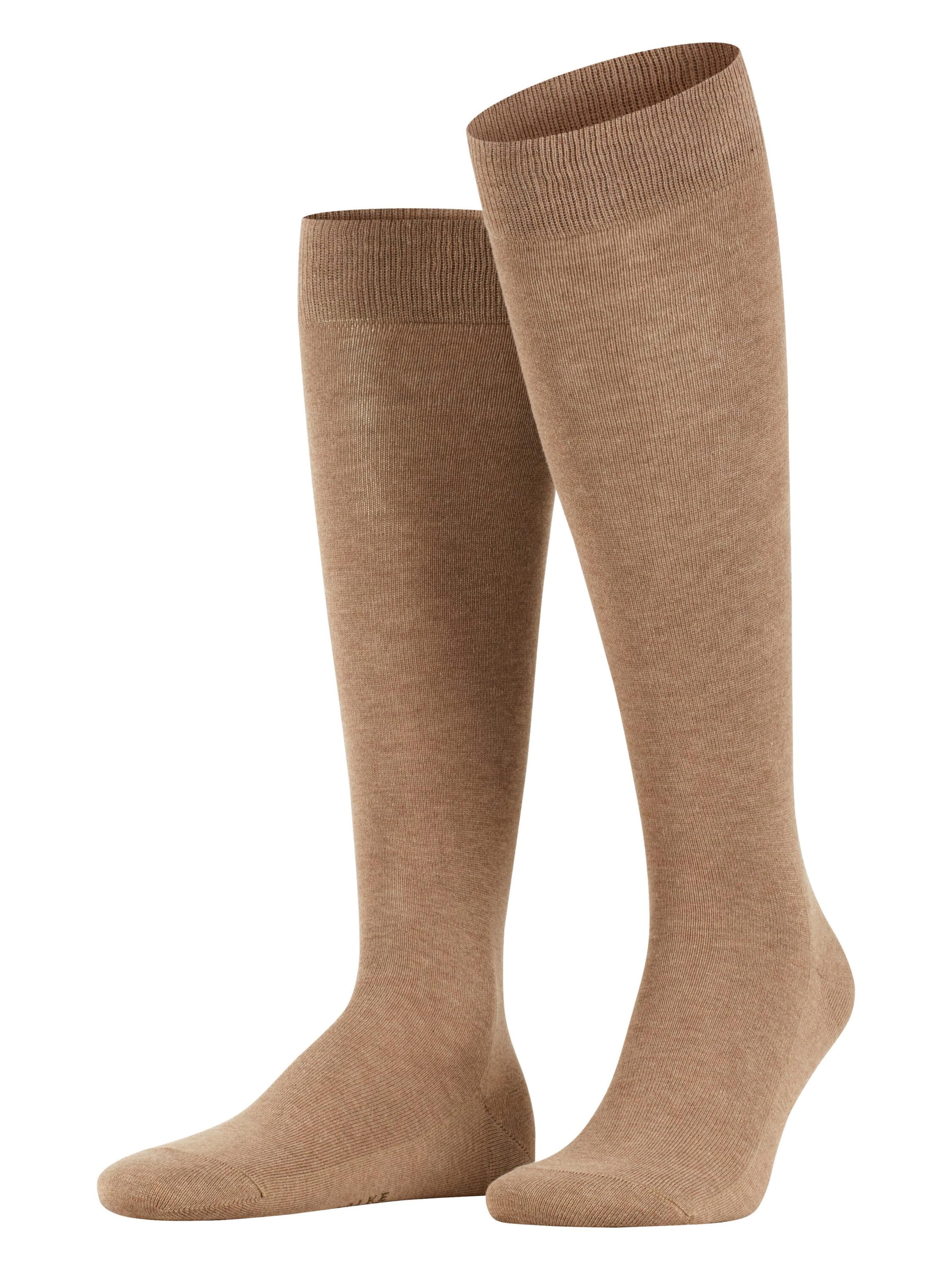 FALKE Knee High Socks 'Family' in Brown: front