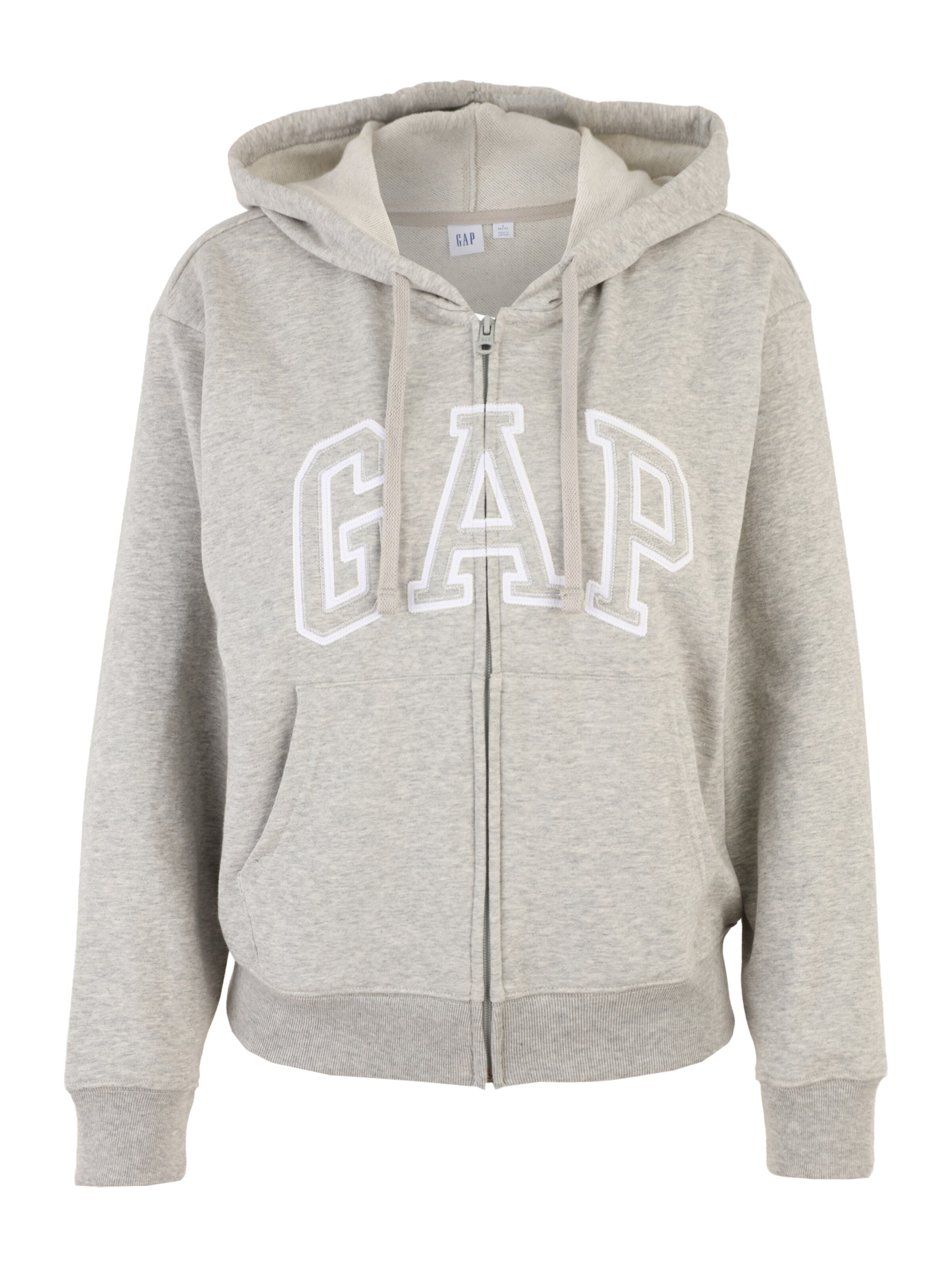 Gap Petite Sweatjacke 'HERITAGE' in Grau: Vorderseite