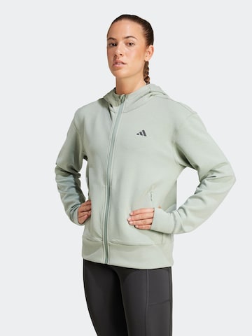 ADIDAS PERFORMANCE Sports sweat jacket 'Designed 4' in Green: front