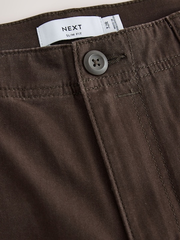 Next Slimfit Bojówki w kolorze brązowy