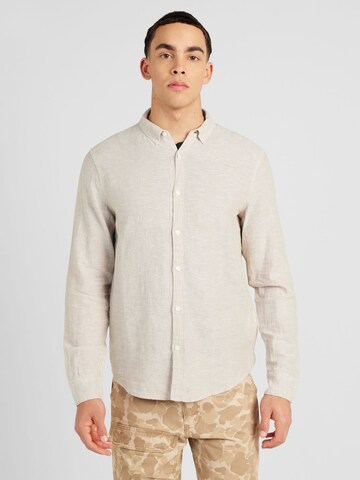 HOLLISTER Regular fit Button Up Shirt in Brown: front