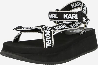 Karl Lagerfeld Sandali s paščki 'VELOCITA' | črna / bela barva, Prikaz izdelka