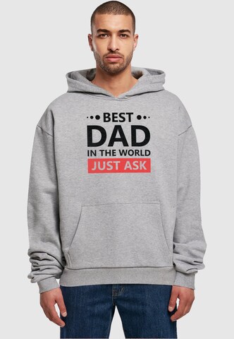 Sweat-shirt 'Fathers Day - Best dad, just ask Ultra' Merchcode en gris : devant