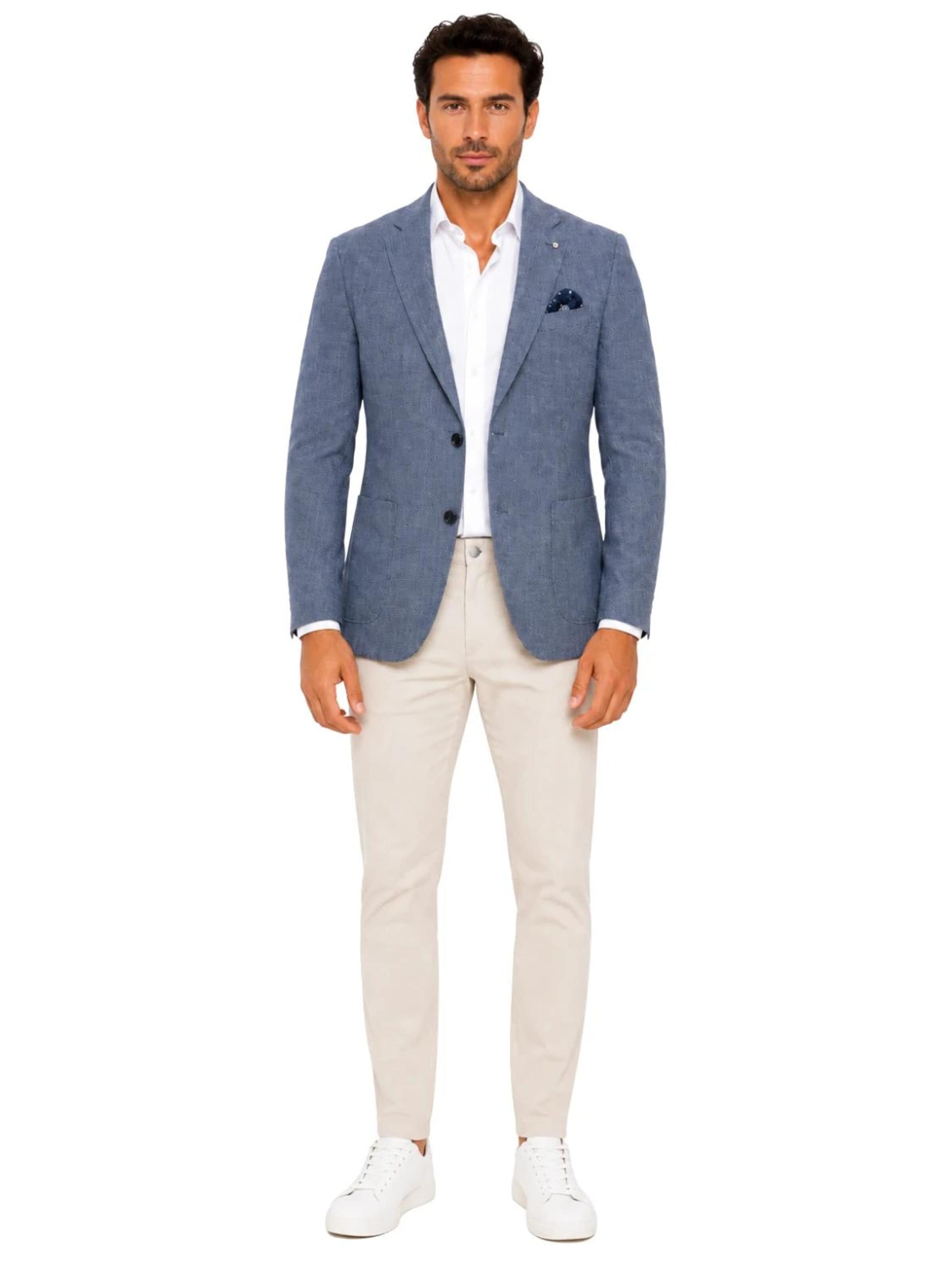 Guild Super Slim Fit Business Blazer 'Extra Slim fit Herren Sakko' in Blue: front