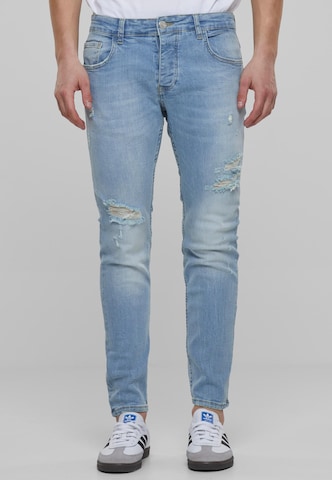 2Y Premium Slimfit Jeans in Blauw: voorkant