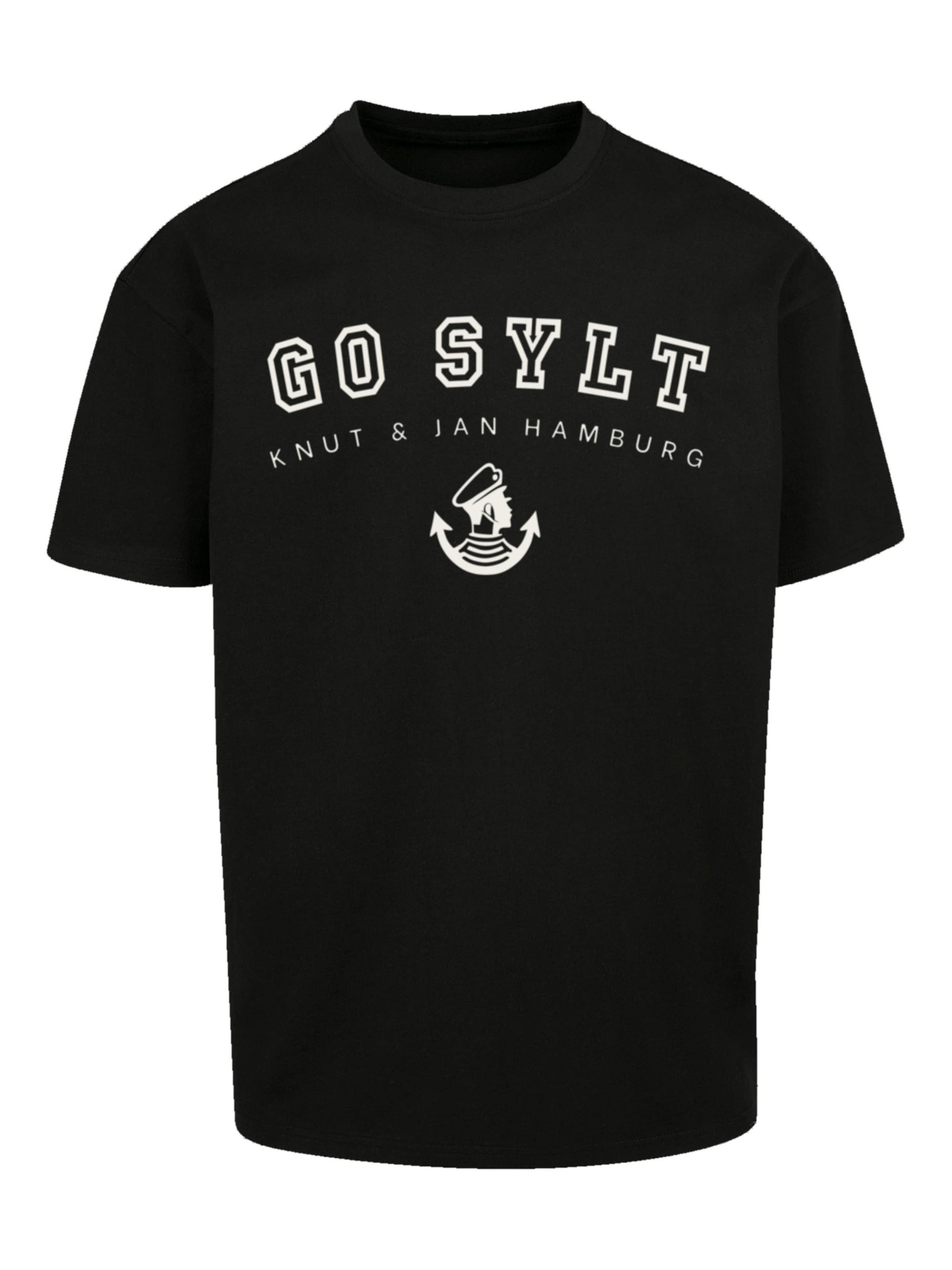 T-Shirt 'Go Sylt Knut & Jan Hamburg' F4NT4STIC en noir : devant