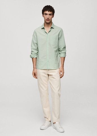 MANGO MAN Regular fit Button Up Shirt 'Alcudias' in Green