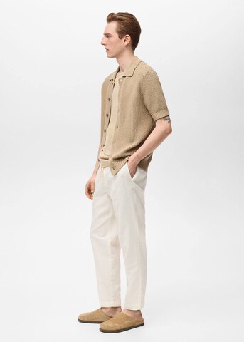 MANGO MAN Regular Pleat-Front Pants 'Romelino' in White