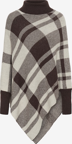 Cape 'Livia' Cream en marron : devant