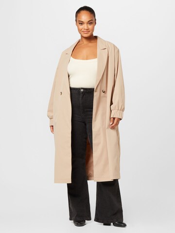 Manteau mi-saison 'SOFFY' Noisy May Curve en beige