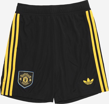 juoda ADIDAS PERFORMANCE Standartinis Sportinės kelnės 'Manchester United Short 2025/2026': priekis
