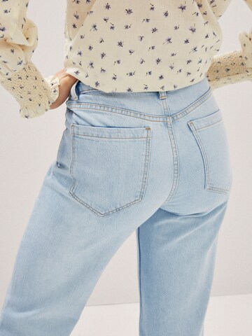 Wide leg Jeans de la MANGO pe albastru