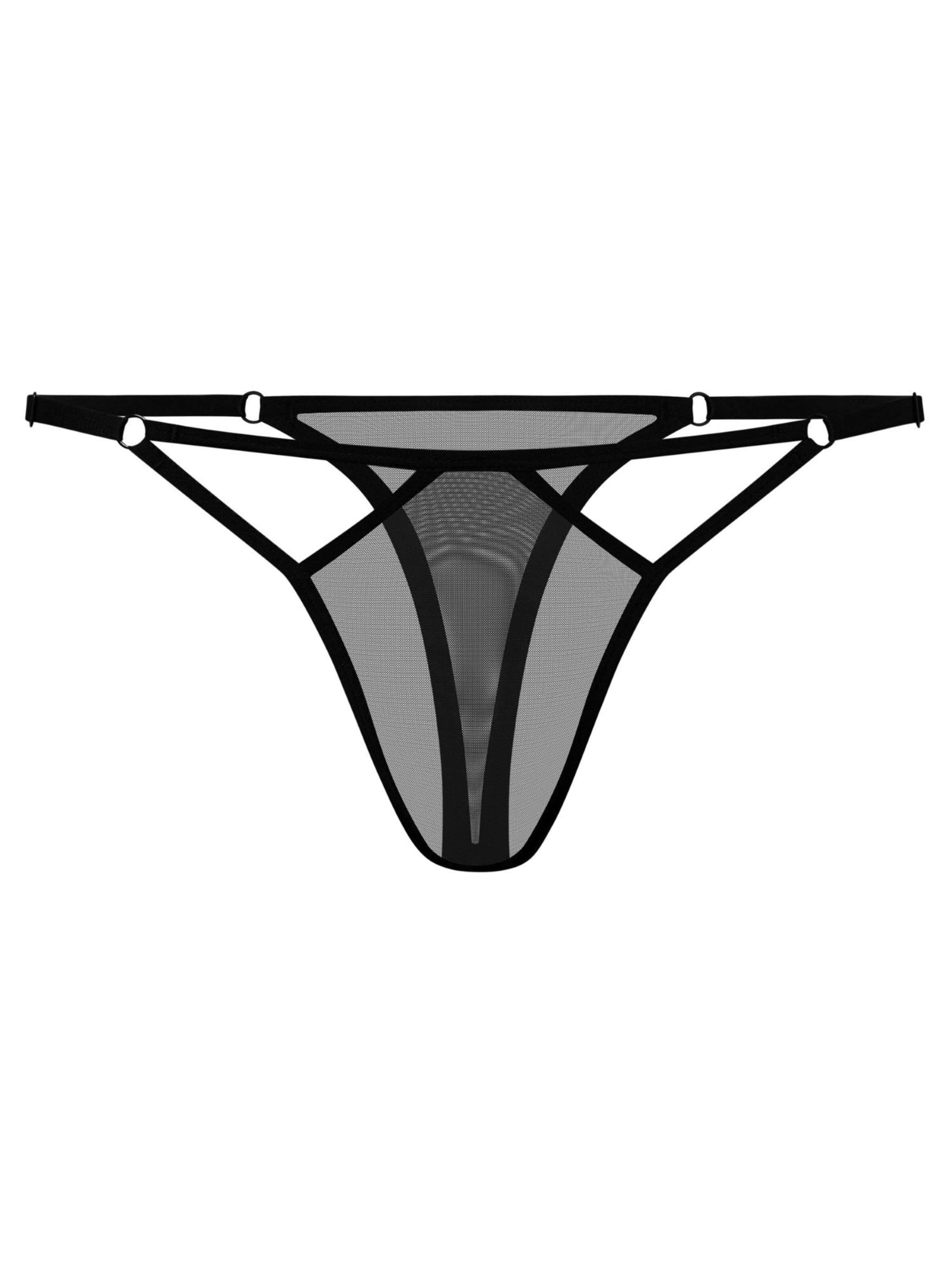 PROMEES Thong 'gianna' in Black: front