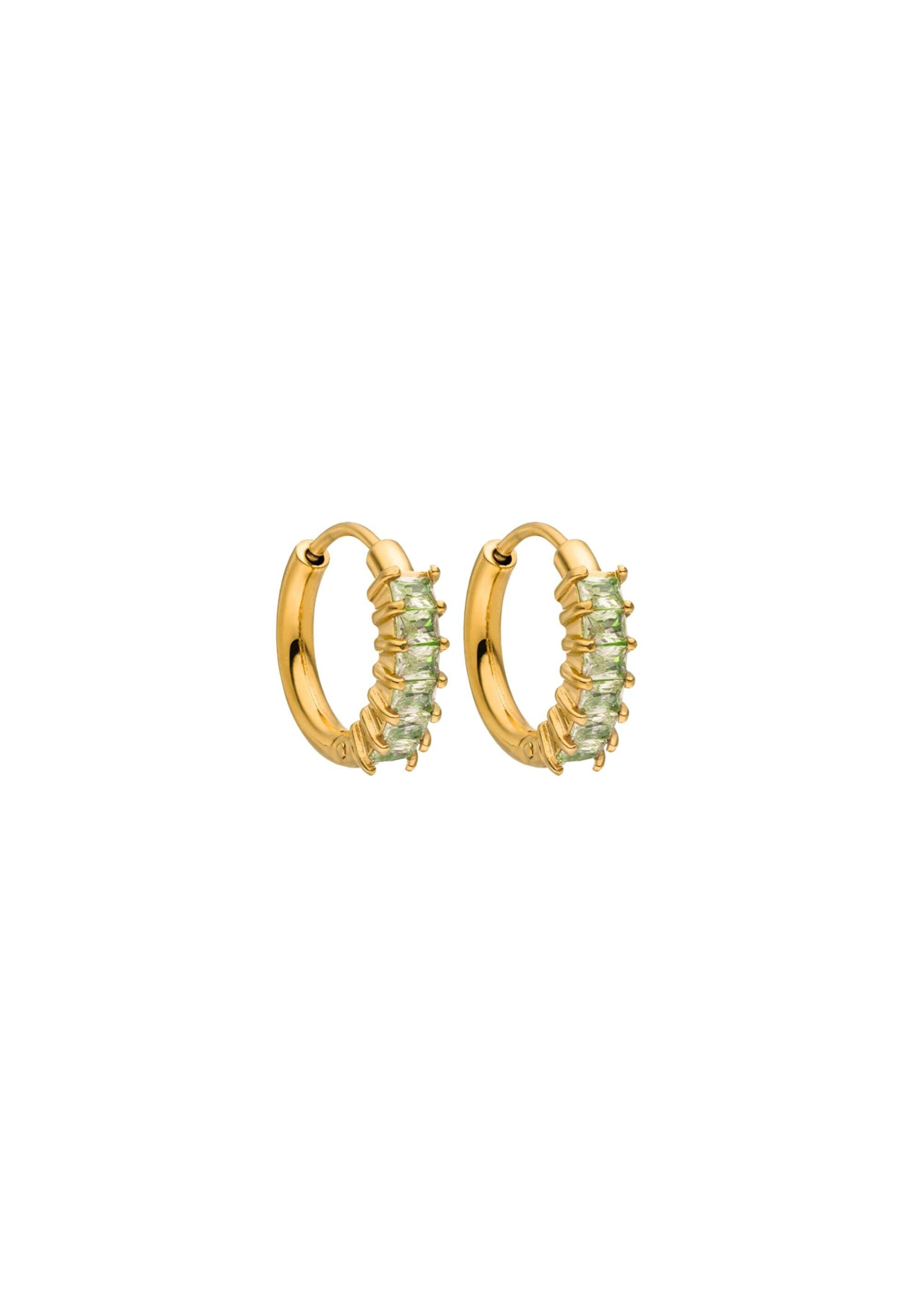 Orecchini 'Green Love' di PURELEI in oro: frontale