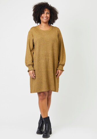 ADIA fashion Knitted dress in Brown