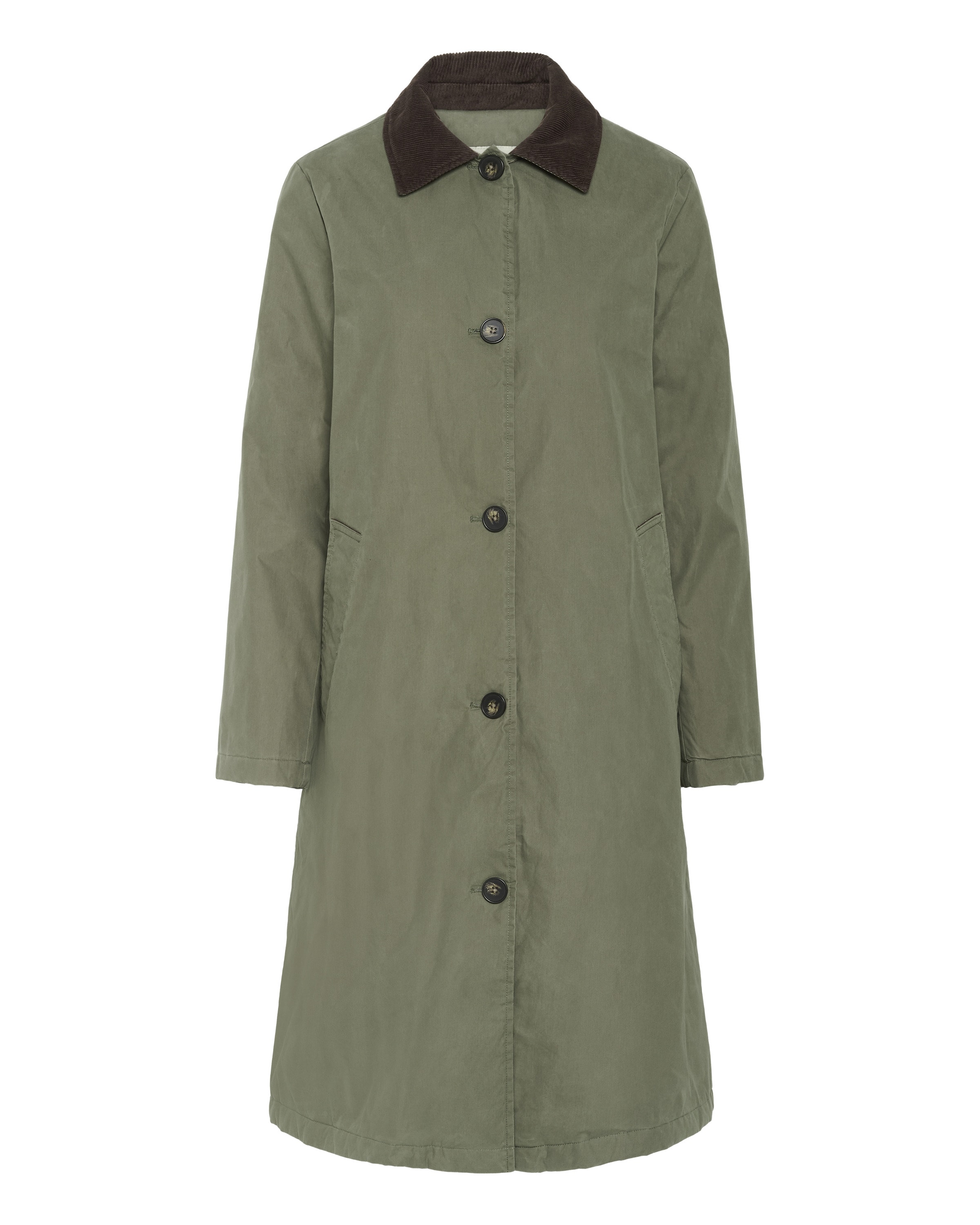 Part Two Tussenmantel in de kleur Donkerbruin / Donkergroen, Productweergave