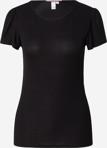 T-shirt QS en noir : devant
