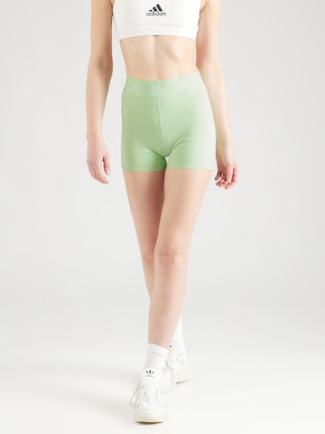 ADIDAS PERFORMANCE Skinny Sportbroek 'Techfit' in Groen: voorkant