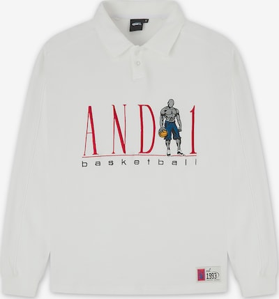 AND1 Sweater majica veličine XS u mornarsko plava / siva / crvena / bijela, Pregled proizvoda
