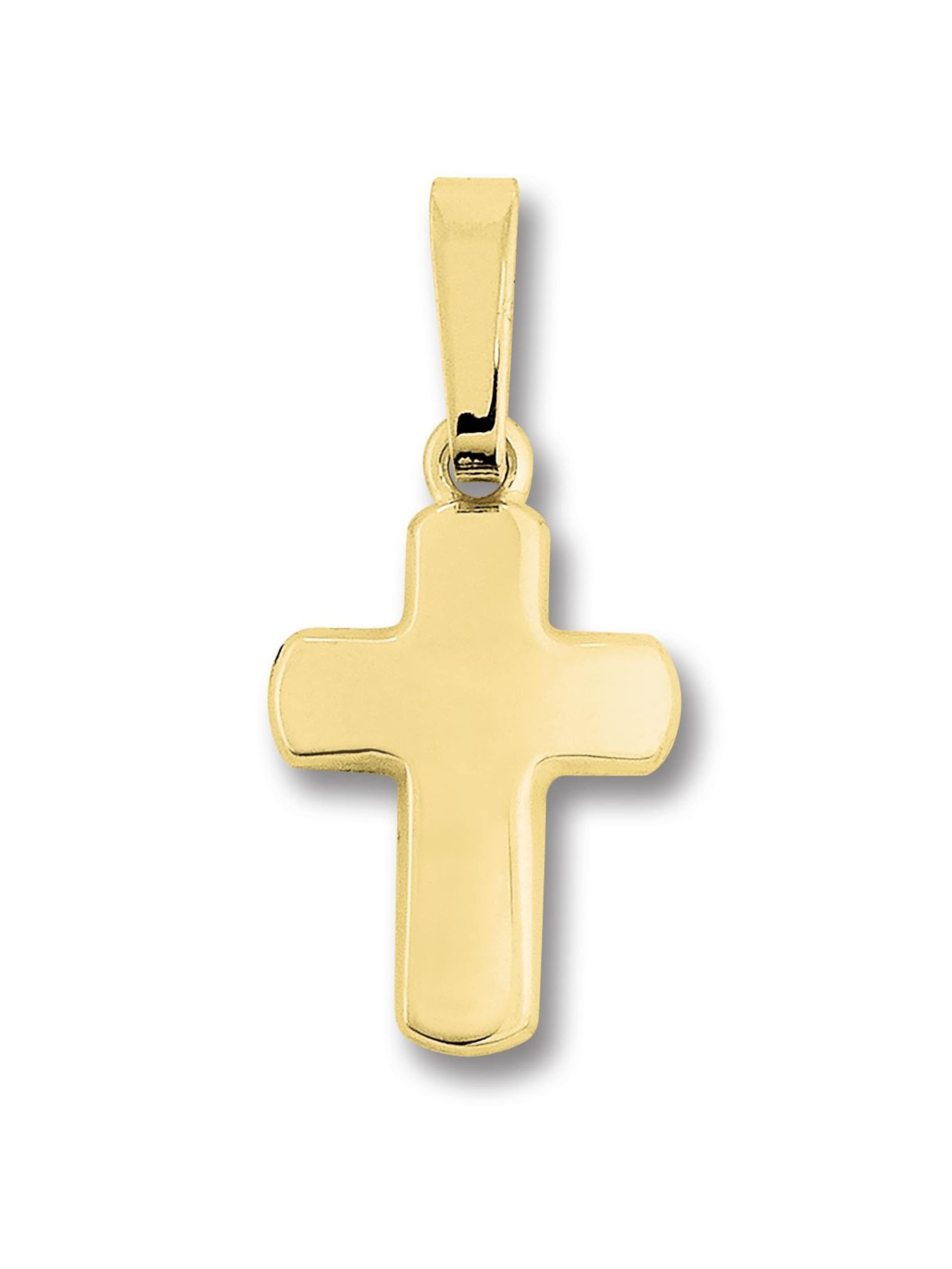 ONE ELEMENT Anhänger 'Kreuz' in Gold: Vorderseite