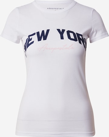 Tricou 'NEW YORK' de la AÉROPOSTALE pe alb: față