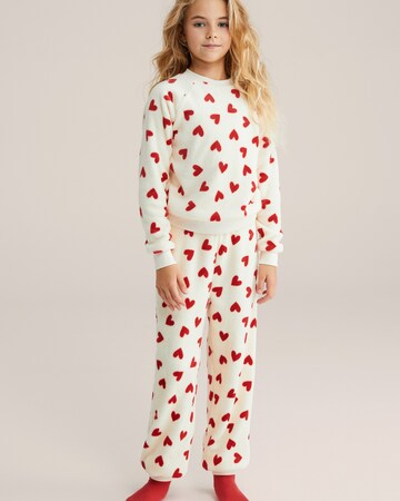 WE Fashion Пижама в Белый