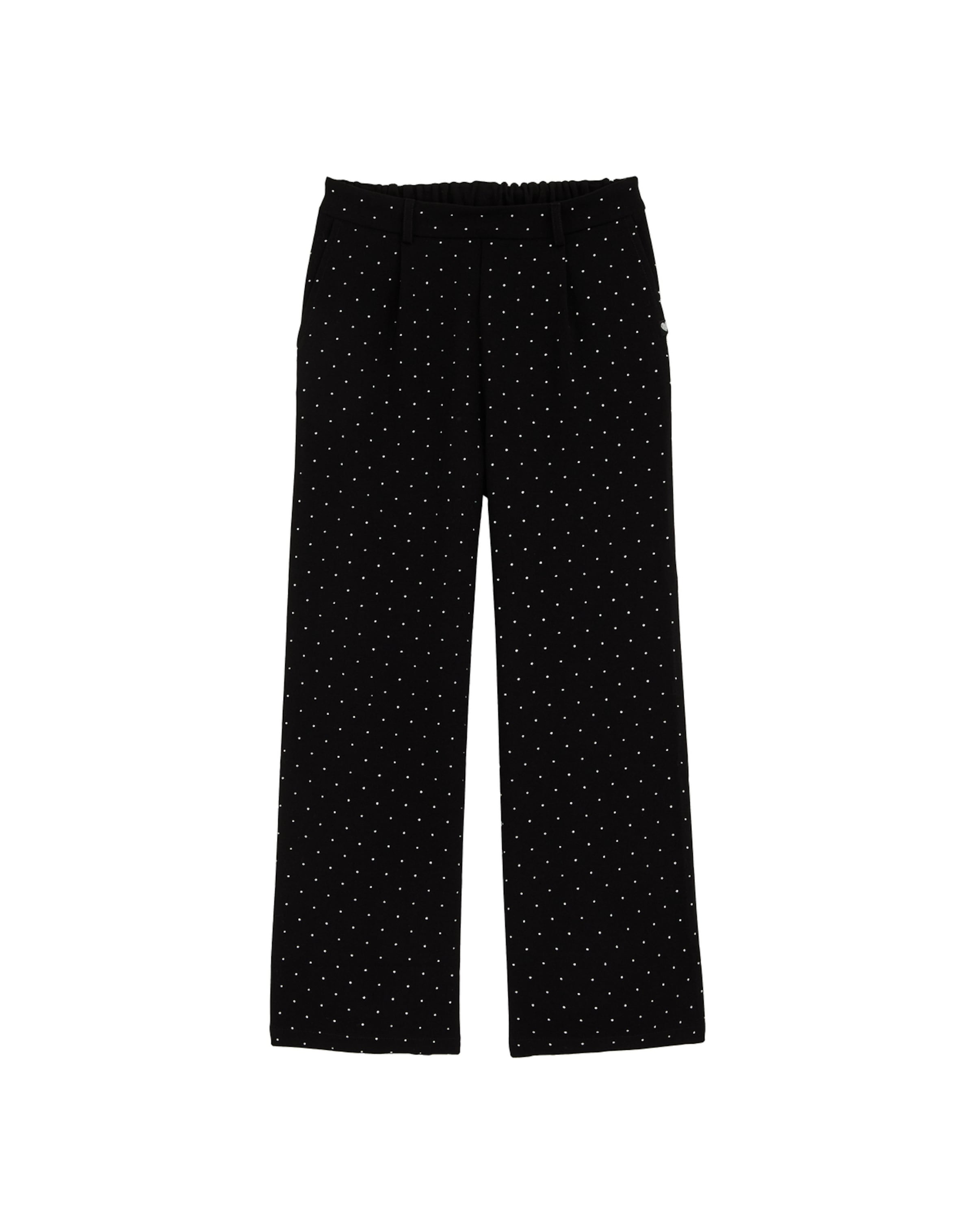 WE Fashion Ohlapna forma Hlače | črna barva: sprednja stran