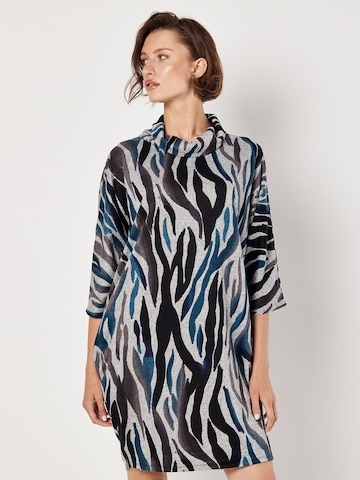 Apricot Zebra Soft Touch Cocoon Mini Dress ' ' in Blau