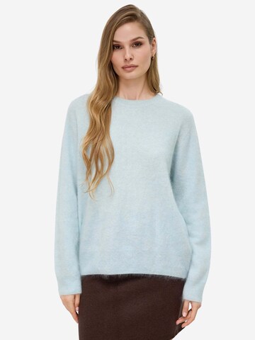 BELLEMERE NEW YORK Pullover 'Brushed Silk Cashmere Crew-Neck Sweater'‌‌‌‌‌‌‌‌‌‌ in Blau: Vorderseite