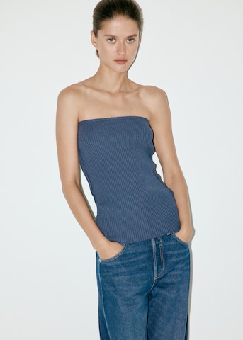 MANGO Top 'AZUCENA' in Blau: Vorderseite