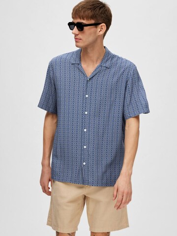 SELECTED HOMME Comfort fit Button Up Shirt 'Vero' in Blue