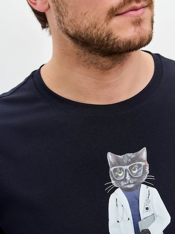 Cat e Lolette - Camiseta 'Doctor Cat' en azul