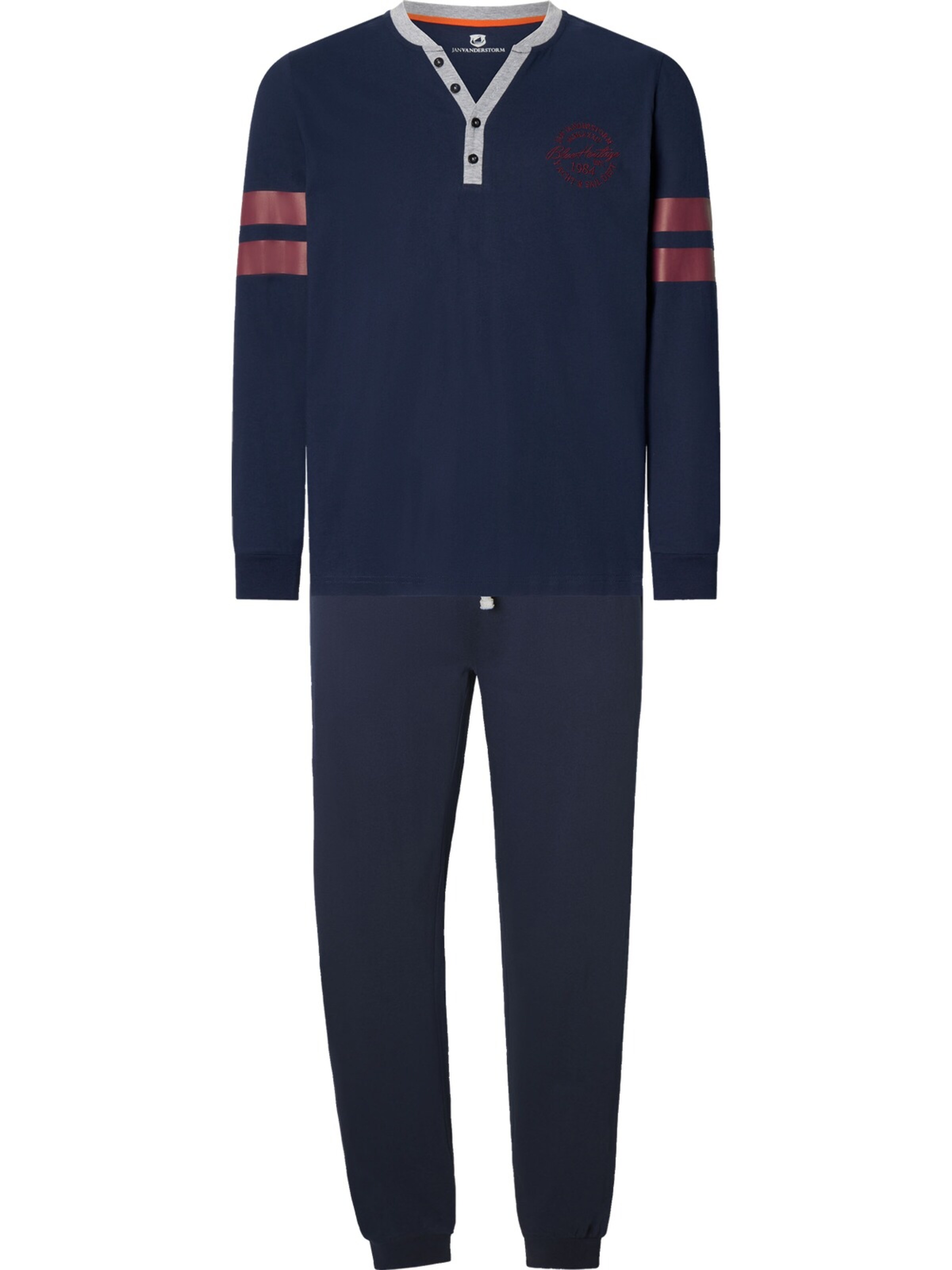 Jan Vanderstorm Pyjama 'Answald' in Blau: Vorderseite