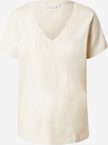 T-shirt Calvin Klein en beige : devant