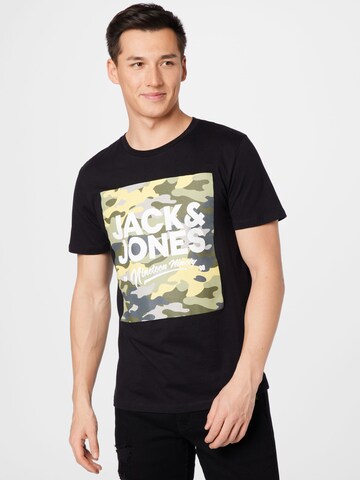 JACK & JONES قميص 'PETE' بلون أسود: الأمام