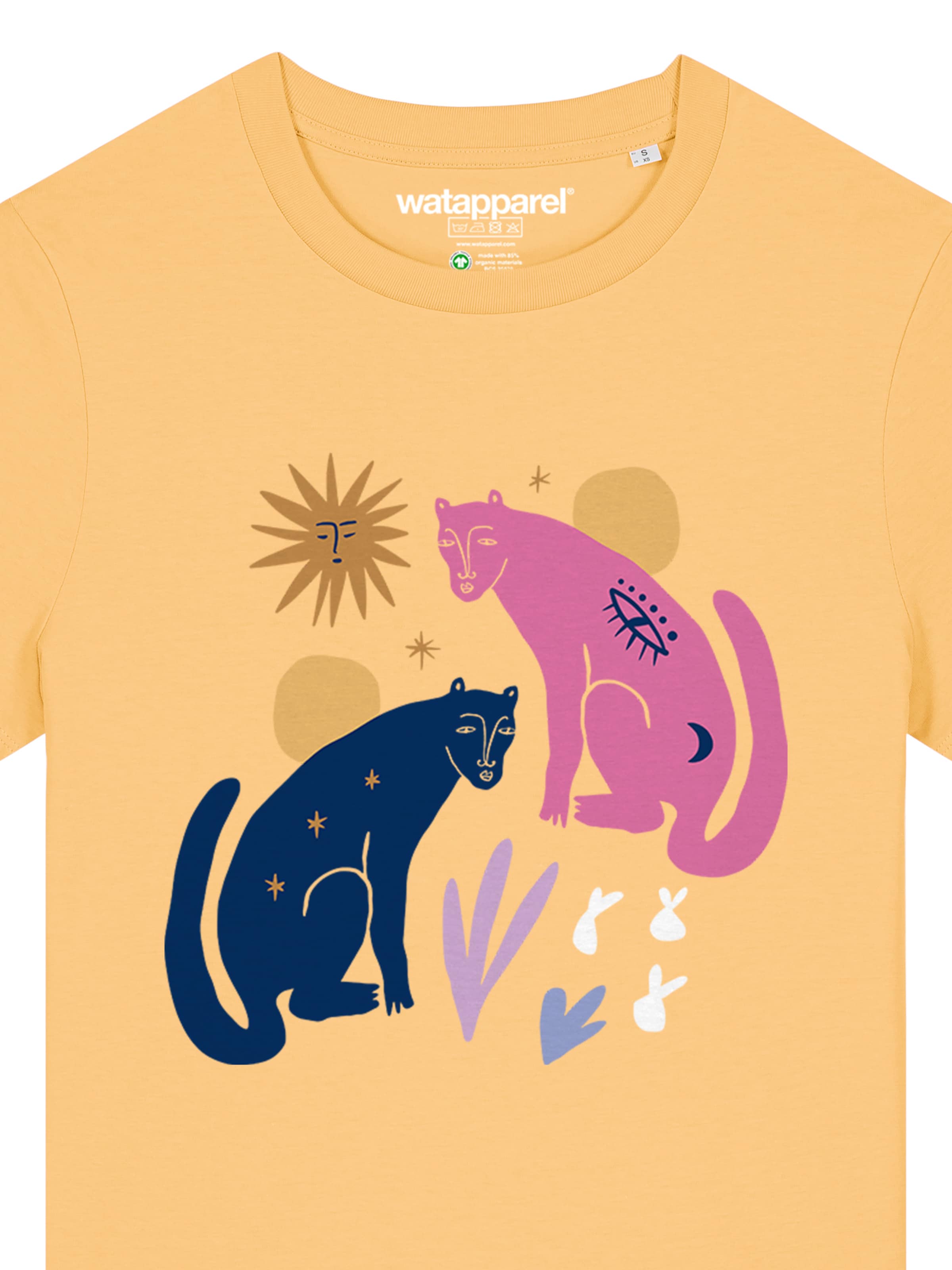 Watapparel T-Shirt 'Love and flex' in Gelb