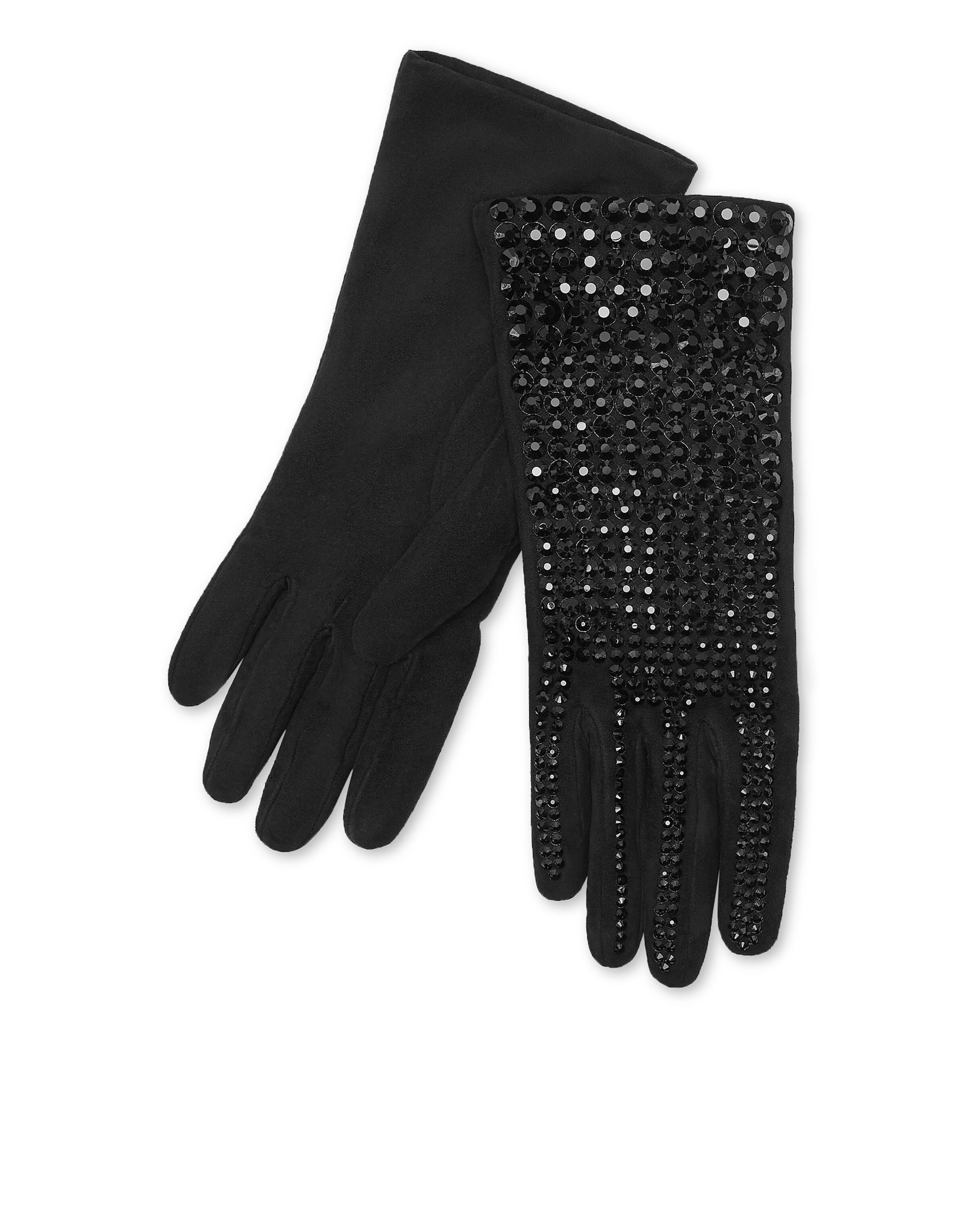 Philipp Plein Full finger gloves in Black: front