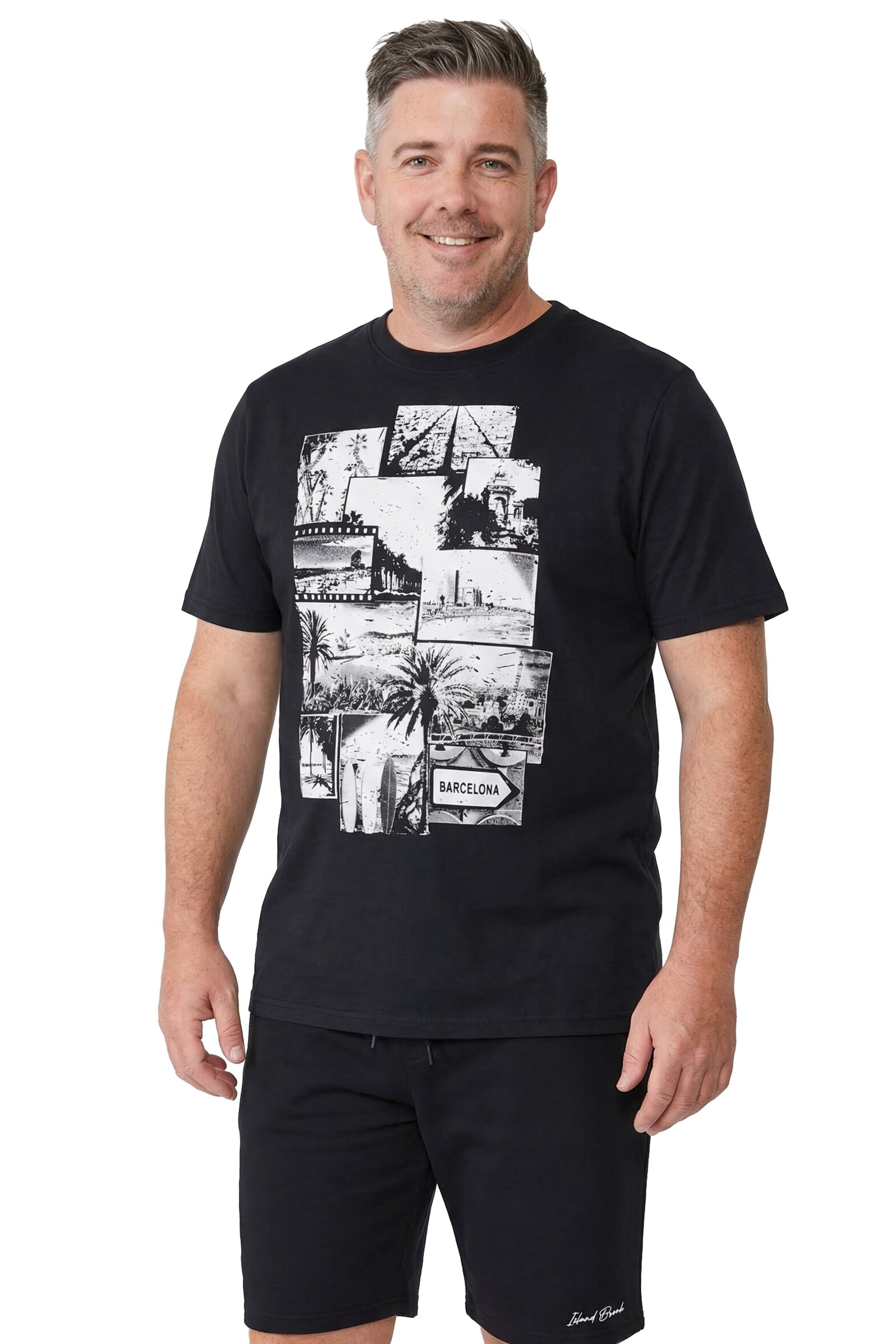 Men Plus Shirt in Black: front