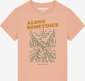 T-shirt 'Alone Sometimes But Its Okay' Watapparel en orange : devant